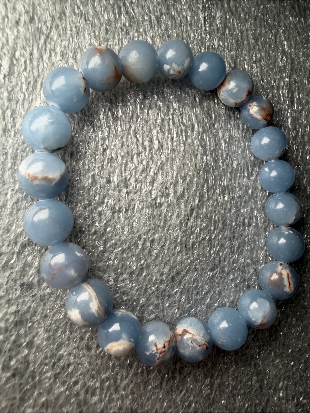 9MM Blue Island Calcite Natural Crystal Bracelet